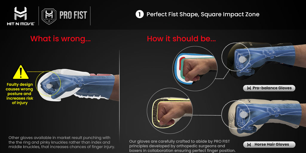 HIT'N'MOVE ALL DAY® Pro Balance (Hook and Loop) boxing gloves
